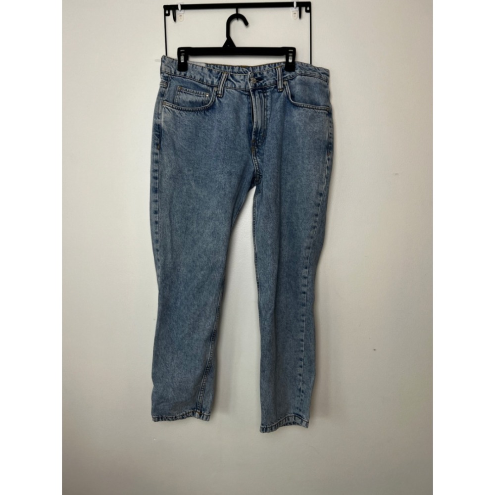 H&M &Denim Regular Tapered Cropped Jeans Light Wash Blue‎ 34/32
